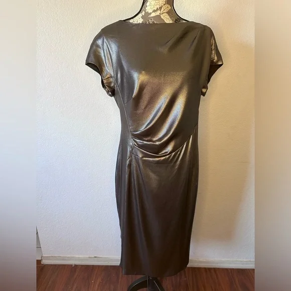 Escada Metallic Silver Shift Cocktail Party Mini Dress - Size 42 - L - Picture 2 of 13